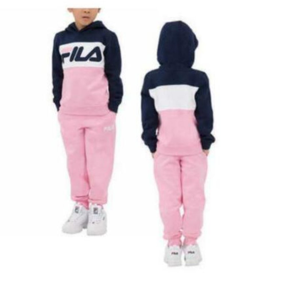 Fila Toddler Girls 2 Piece Hoodie Sweater and Jogger Set (Size 2T, Pink)…
